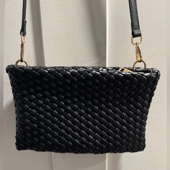 Melie Bianco Black Woven Clutch by Anthropologie - Picture 1 of 7